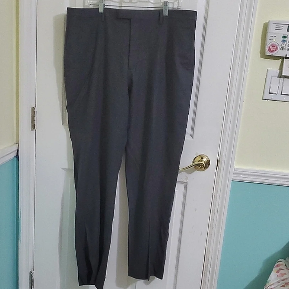 Banana Republic Slim Fit Tollegno Charcoal Office Event Wool Blend Pants 38 X 32